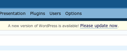 A new version of WordPress is available! Please update now.